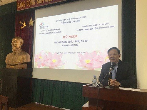 Tổng cục trưởng TCDL Nguyễn Văn Tuấn phát biểu tại buổi lễ